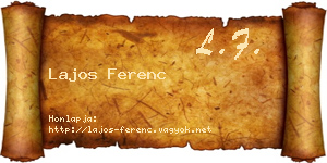 Lajos Ferenc névjegykártya